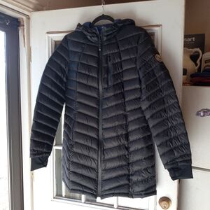 Black Puffer Jacket with Hood Halitech Size Medium